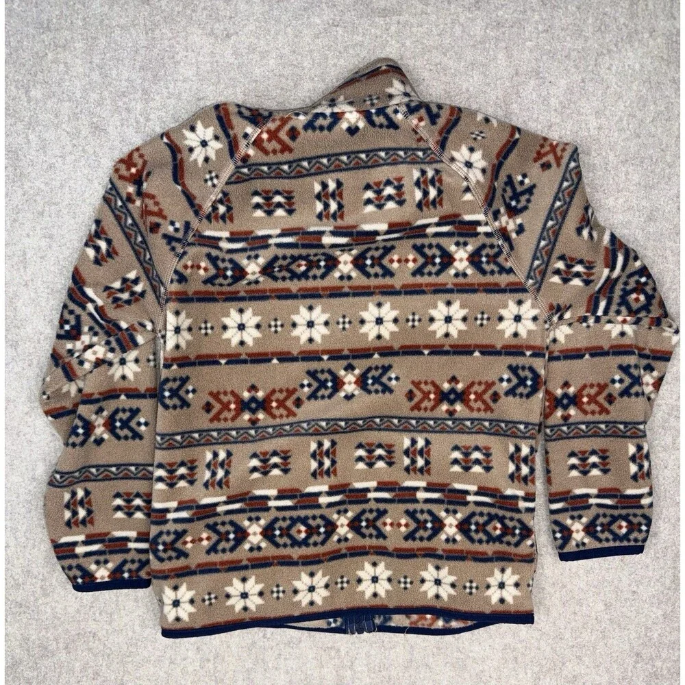 Wonder Nation Boys Size L (10-12) Beige/Blue Full Zip Fleece Jacket Aztec